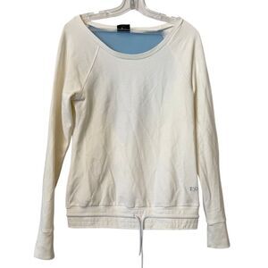 Splits59 Raglan Long Sleeve Scoop Neck Pullover Sweatshirt Off White Size Medium